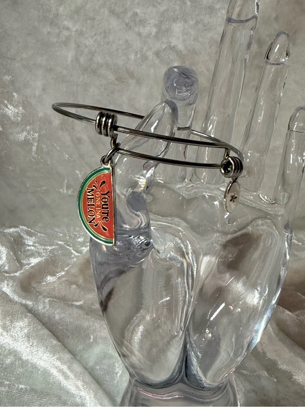 Unwritten Watermelon Charm Bangle Bracelet Silver Tone You’re One in a Melon